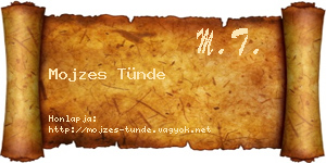 Mojzes Tünde névjegykártya